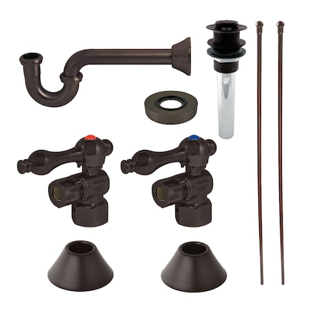 Kingston Brass CC43105VKB30 Traditional Plumbing Sink Trim Kit W/P-Trap & Drain, Brnz CC43105VKB30